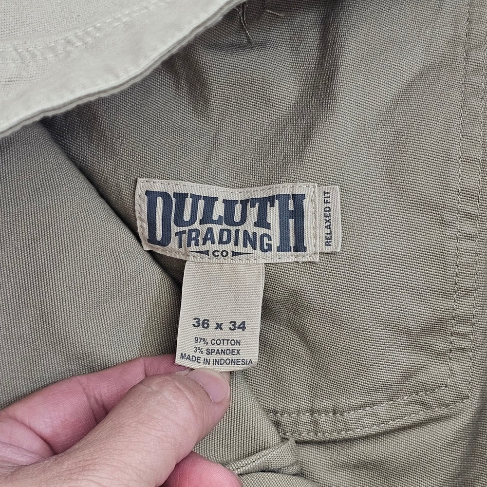 Duluth Trading Flex Fire Hose Pants Mens 36x33 Tan Relaxed Fit Workwear Rugged - Picture 5 of 11